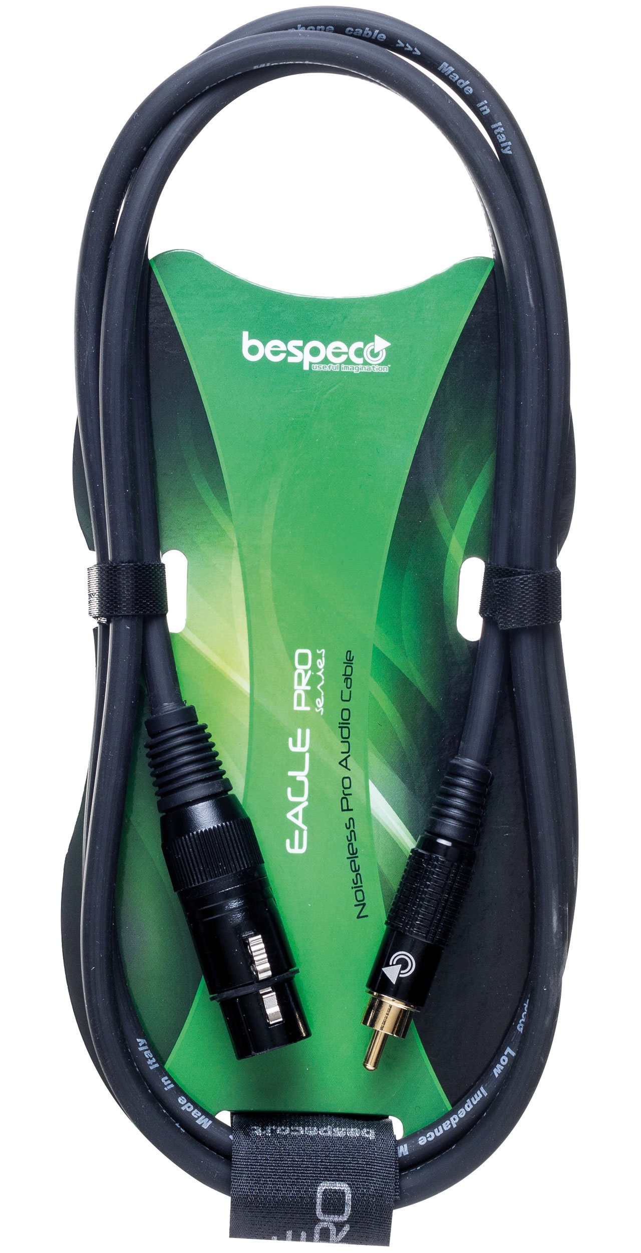 Cavo schermato serie Eagle Pro per strumenti, realizzato con un connettore maschio RCA ed un cannon femmina.