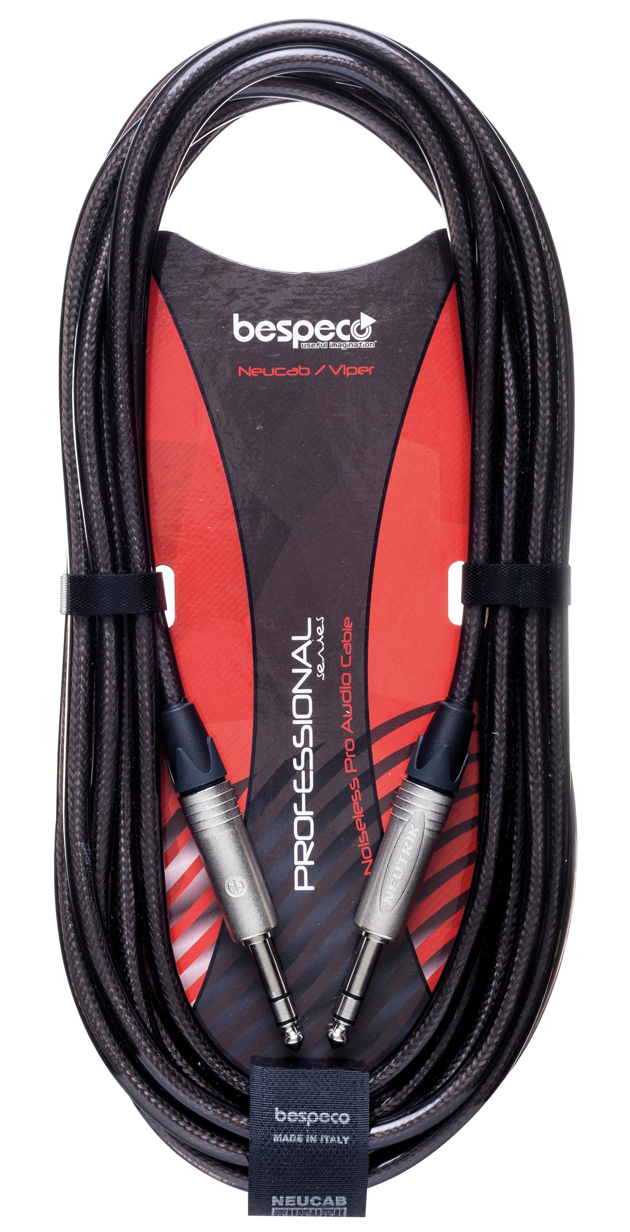 Bespeco - Transparent balanced instrument cable - Ø 6,3 mm jack TRS - Ø ...