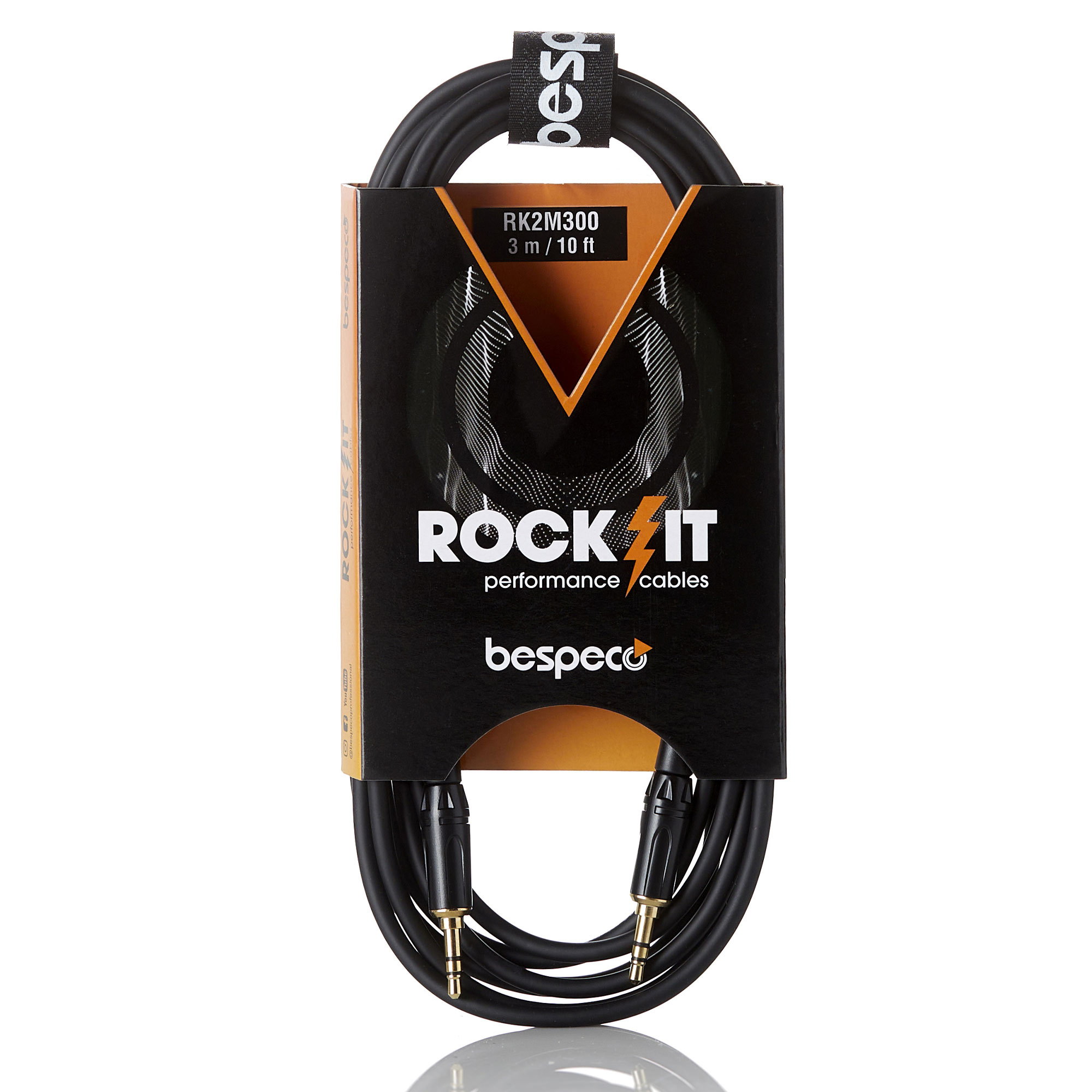 RK2M300 – Cavo serie Rock-It per dispositivi elettronici – jack Ø 3,5 mm stereo – jack Ø 3,5 mm stereo. Confezione