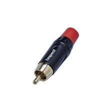 MRCA1BKR - Connettore spina RCA dorata, indice rosso