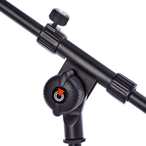 MS1NR - Asta microfonica professionale telescopica a giraffa, di dimensioni ridotte e base rotonda - snodo